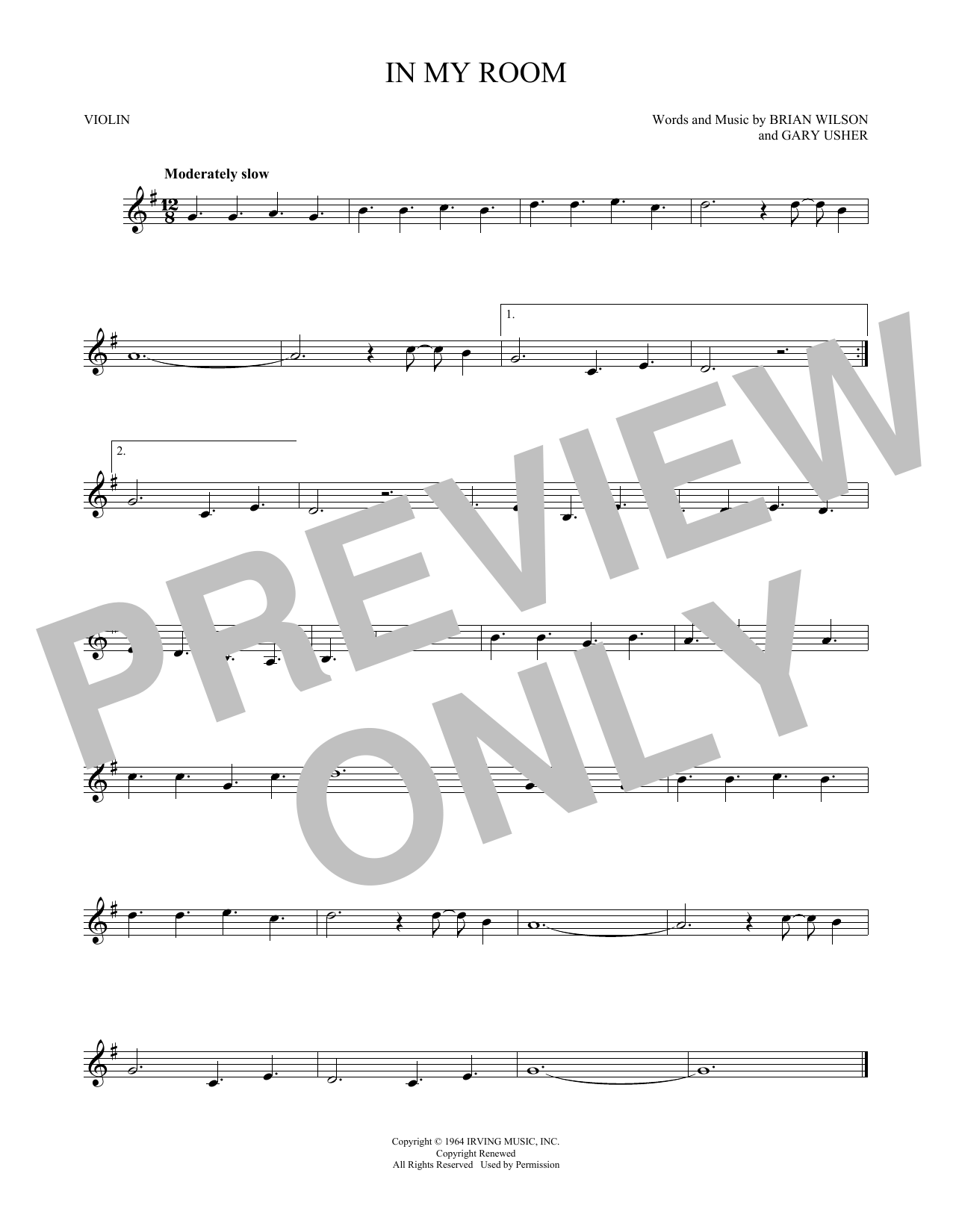 Produktgalerie: Seite 1 von 1 In My Room, The Beach Boys, Violine