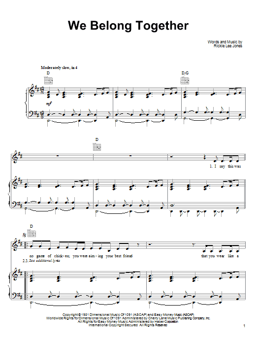 Produktgalerie: Seite 1 von 1 We Belong Together, Rickie Lee Jones, Gesang, Gitarre, Klavier