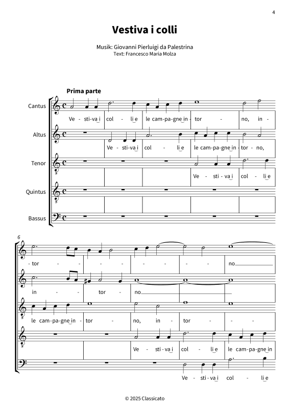 gallery: Vestiva i colli - Ein meisterhaftes Madrigal der Renaissance, , Gemischter Chor/Ensemble 5-stimmig CATQB