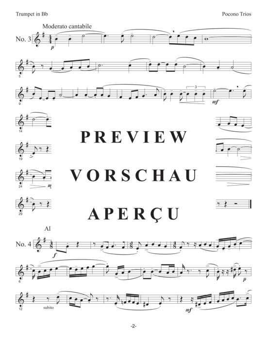 Produktgalerie: Seite 14 von 21 Pocono Trios , , (Trio für Trompete in B, Horn/Trompete in B + Posaune/Euphonium)
