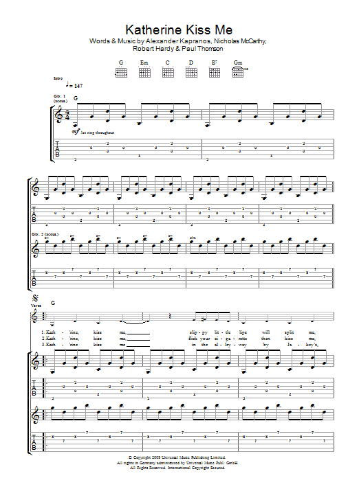 Produktgalerie: Seite 1 von 1 Katherine Kiss Me, Franz Ferdinand, Gitarre