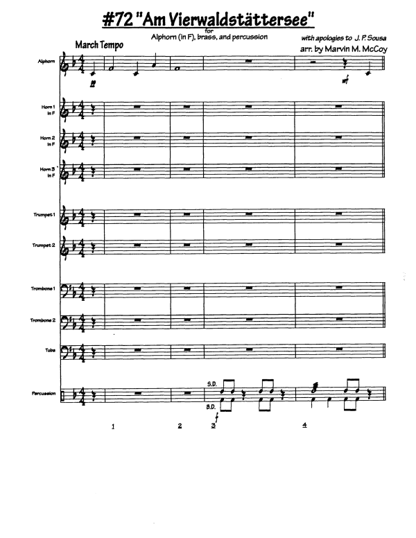 Produktgalerie: Seite 1 von 11 Am Vierwaldstättersee, , Alphorn, Blechbläser Ensemble und Schlagwerk