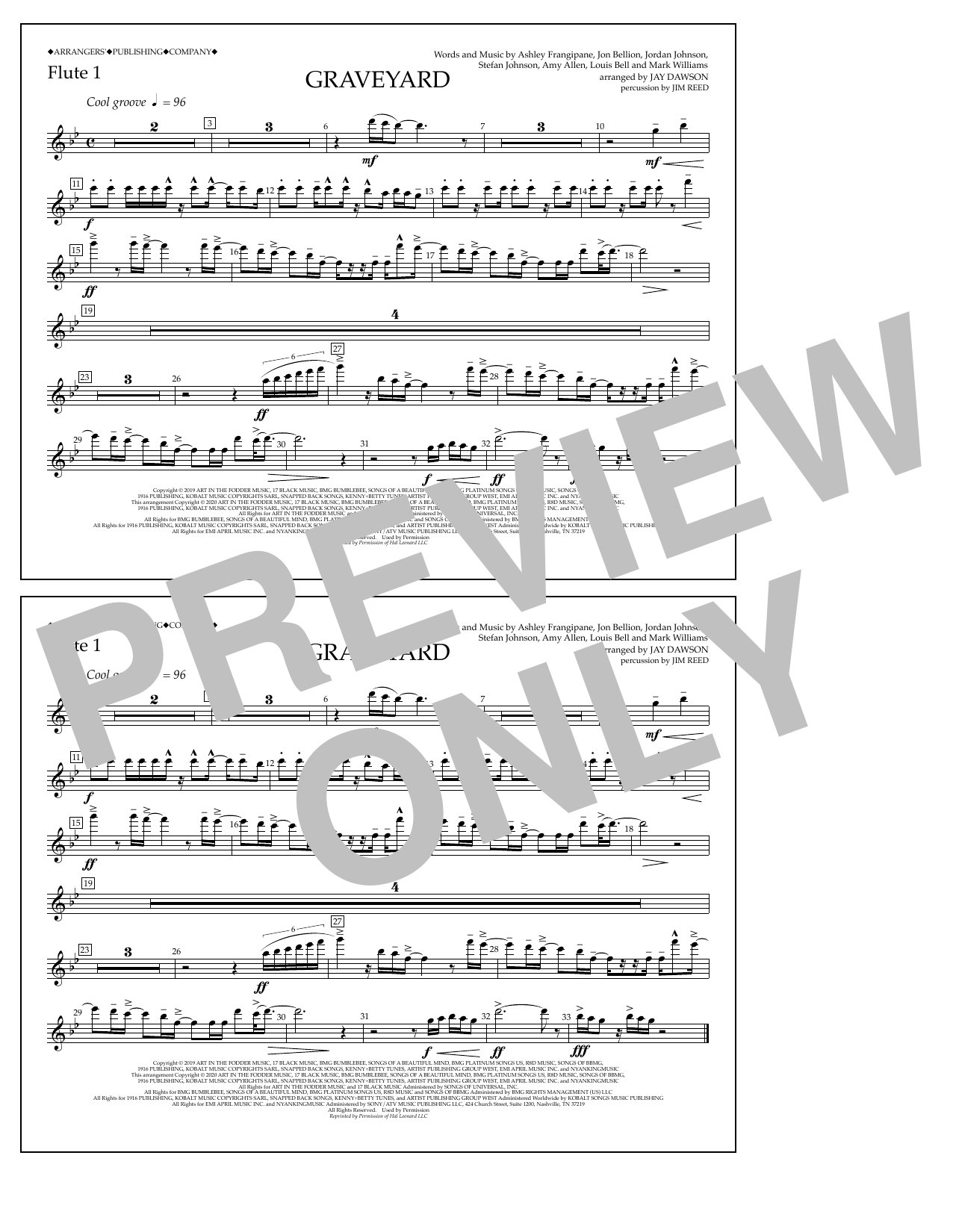 Produktbild zu: Graveyard (arr. Jay Dawson) - Flute 1