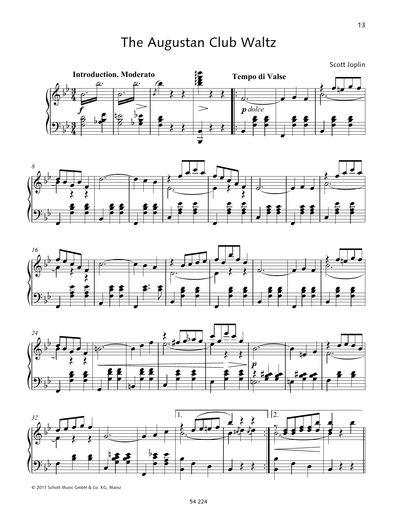 Product gallery: Page 1 of 1 The Augustan Club Waltz, Scott Joplin