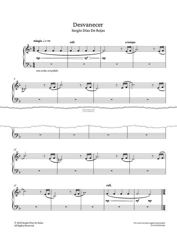Produktgalerie: Seite 1 von 1 Desvanecer, Sergio Díaz De Rojas, Klavier