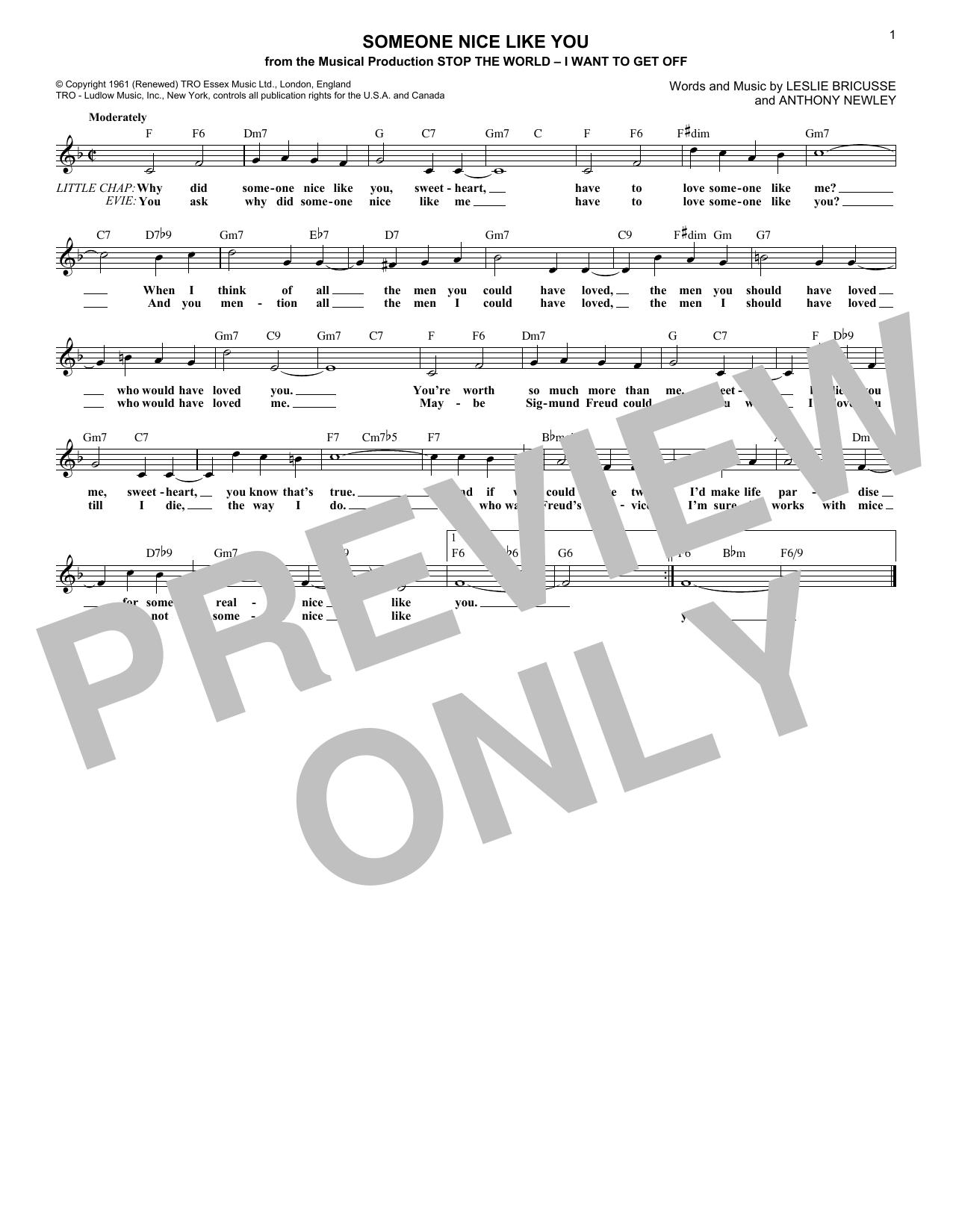 Produktgalerie: Seite 1 von 1 Someone Nice Like You, Leslie Bricusse, Melodieinstrument