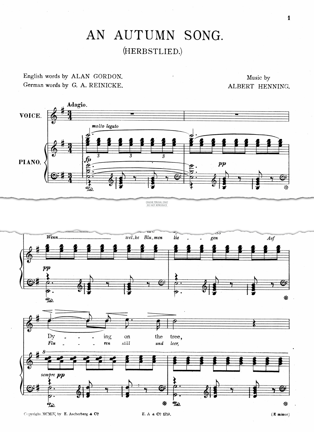 gallery: An Autumn Song (Herbstlied), , Gesang, Klavier