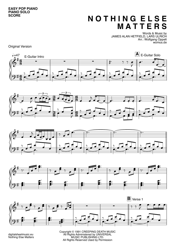 gallery: Nothing Else Matters, Metallica, (piano solo)