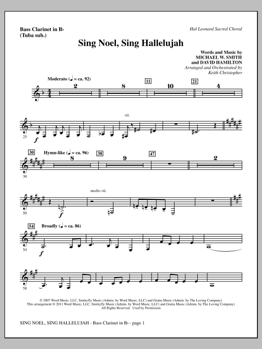 Product picture to: Sing Noel, Sing Hallelujah - Bass Clarinet (sub. Tuba)