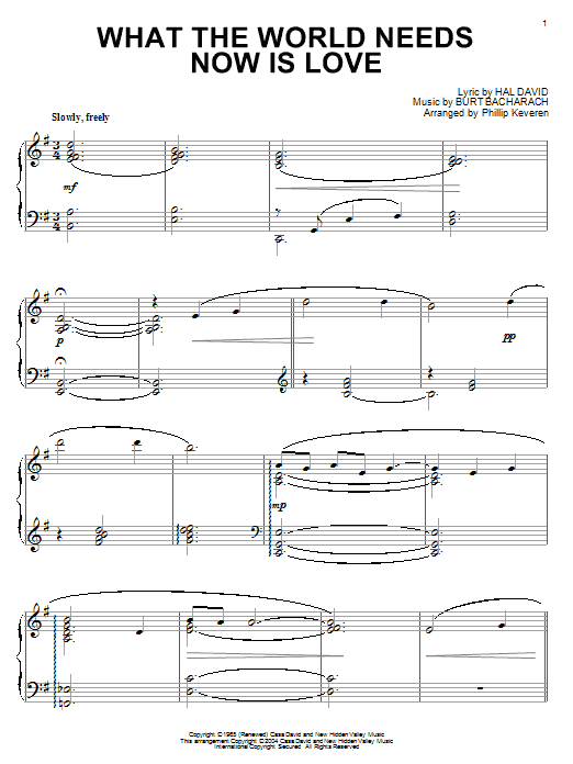 Produktbild zu: What The World Needs Now Is Love (arr. Phillip Keveren)