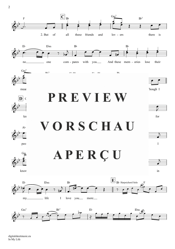 Product gallery: Page 3 of 7 In My Life, Beatles, The, (Keyboard)