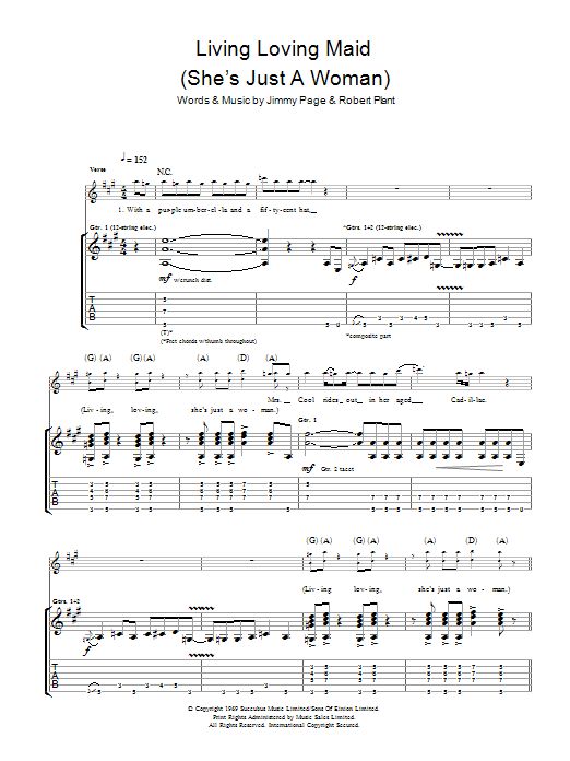 Produktgalerie: Seite 1 von 1 Living Loving Maid (She's Just A Woman), Led Zeppelin, Gitarre