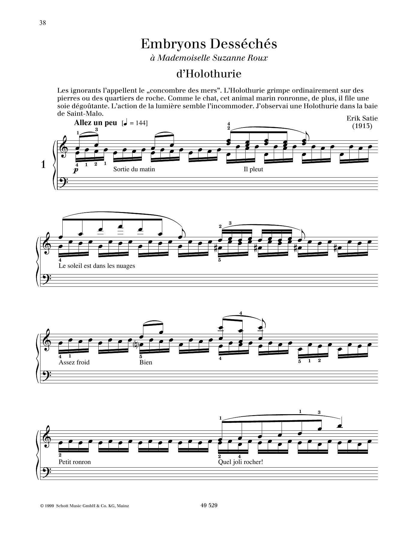 Product gallery: Page 1 of 1 d'Holothurie, Erik Satie