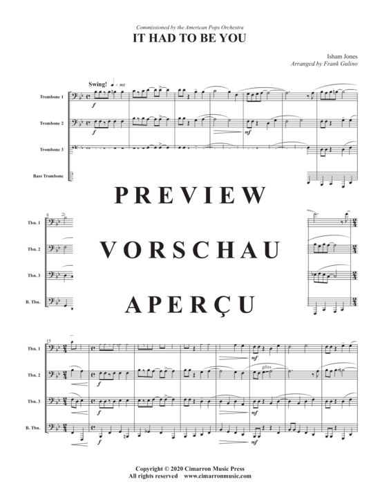 Product gallery: Page 2 of 7 It Had To Be You , , (Trombone Quartet)