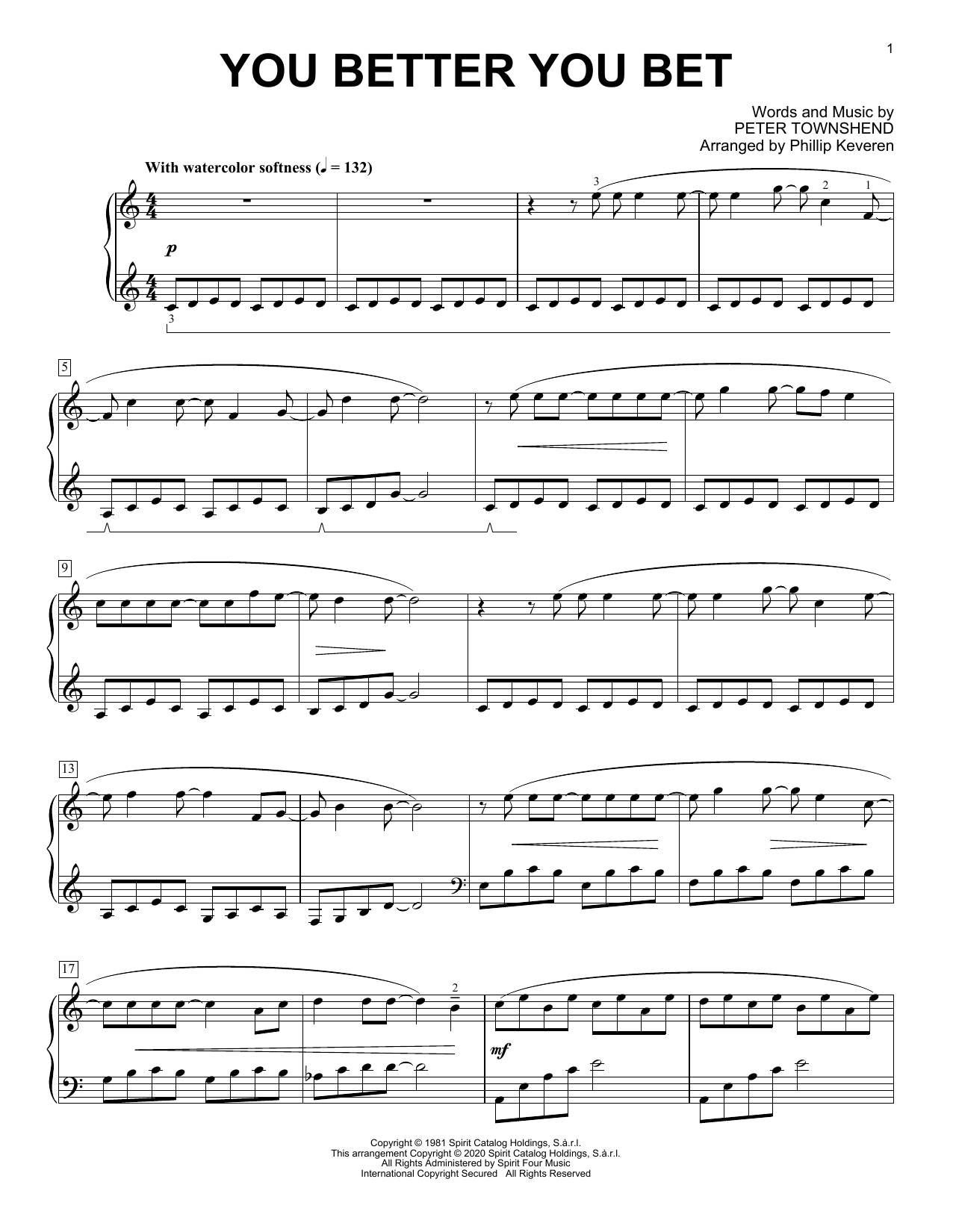 Produktbild zu: You Better You Bet [Classical version] (arr. Phillip Keveren)