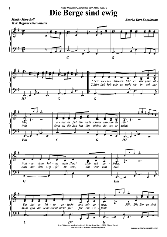 Produktbild zu: Die Berge sind ewig Hansi Hinterseer