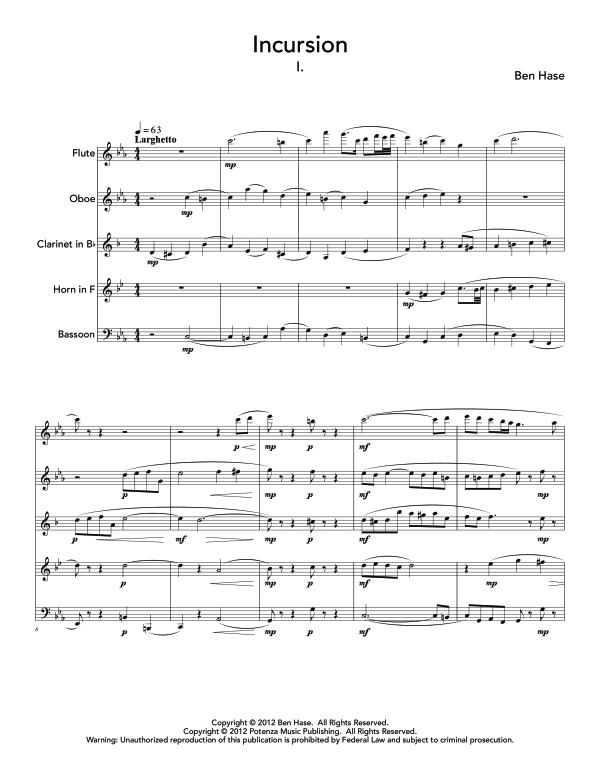 Produktgalerie: Seite 1 von 11 Incursion, , (Holzbläser Quintett)