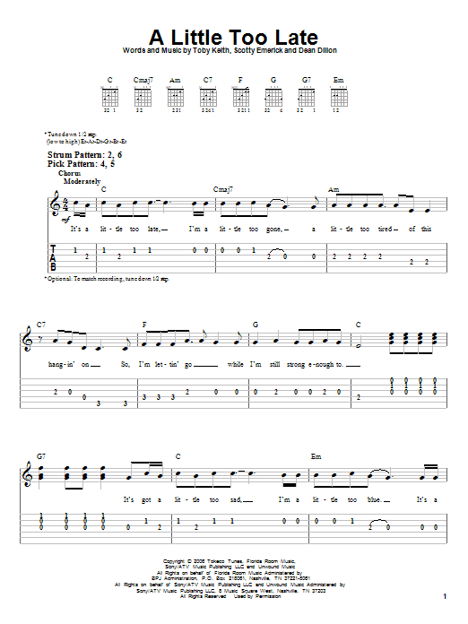 Product gallery: Page 1 of 1 A Little Too Late, Toby Keith