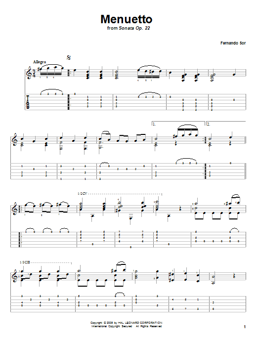 Product picture to: Menuetto (from Sonata Op. 22)