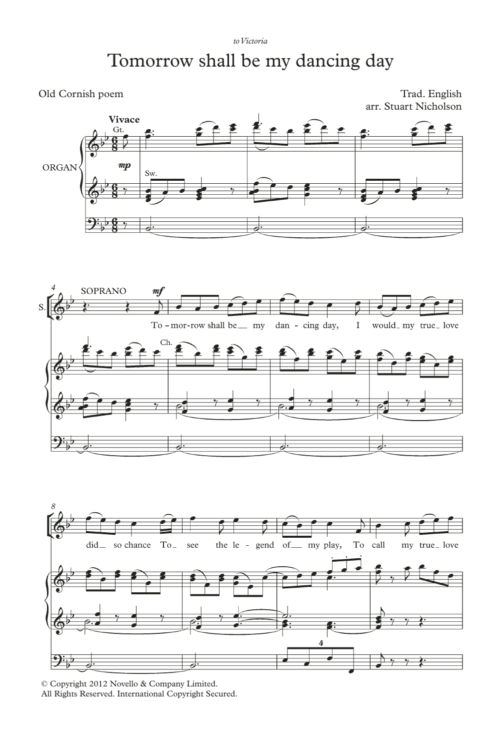 Product picture to: Tomorrow Shall Be My Dancing Day (arr. Stuart Nicholson)