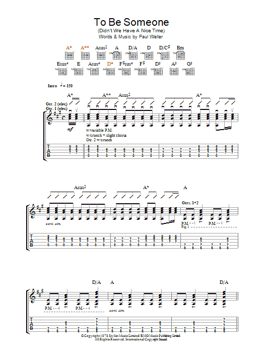 Produktgalerie: Seite 1 von 1 To Be Someone (Didn't We Have A Nice Time), The Jam, Gitarre