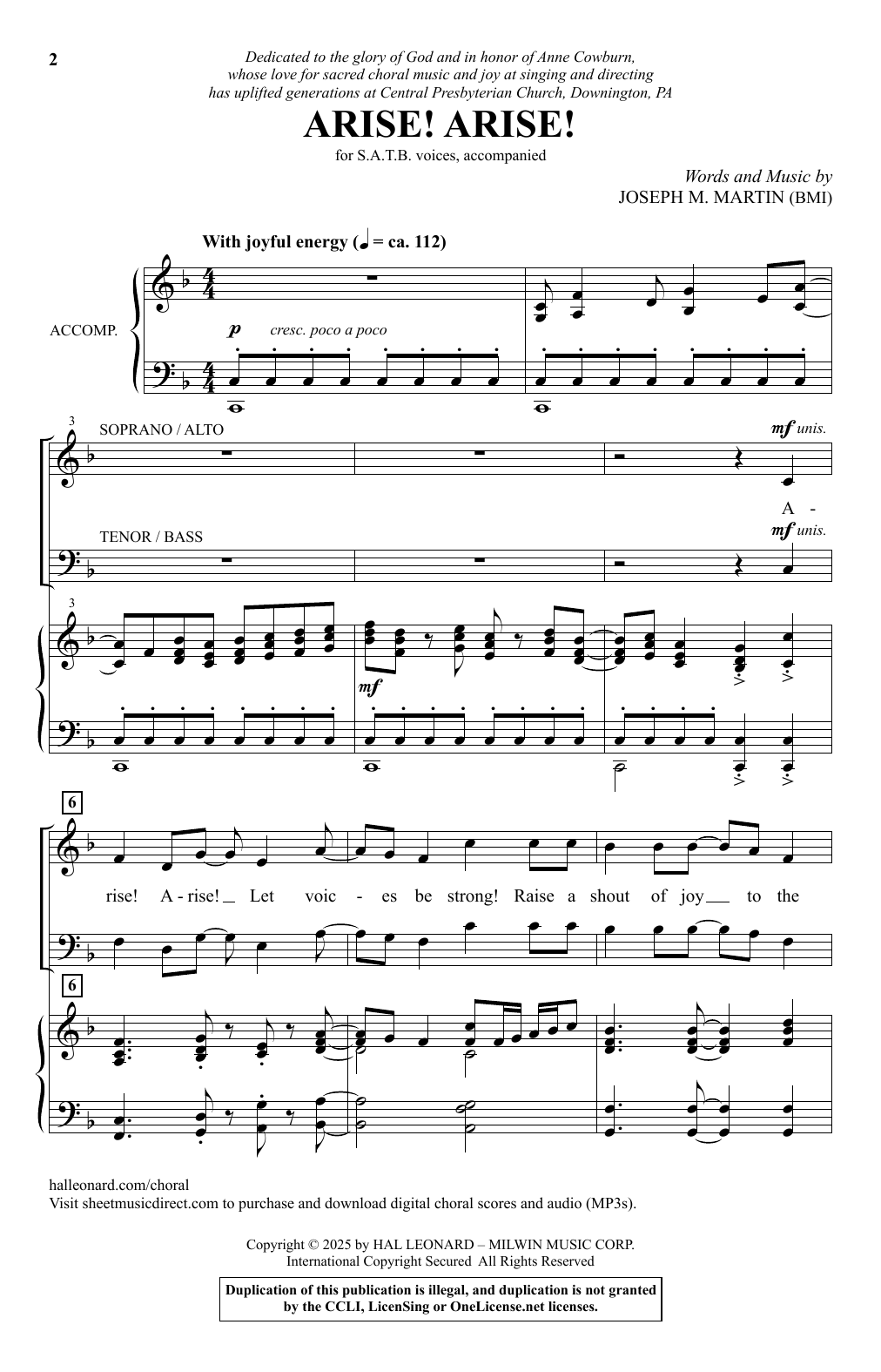 Produktgalerie: Seite 1 von 1 Arise! Arise!, Joseph M. Martin, Chor