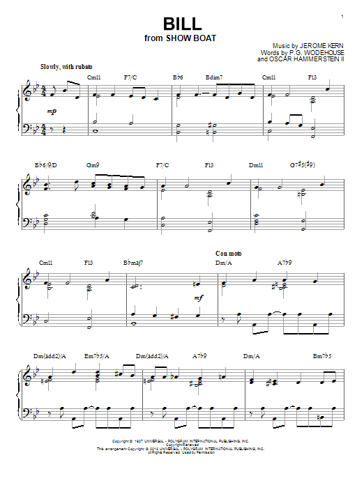 Product picture to: Bill (arr. Brent Edstrom)