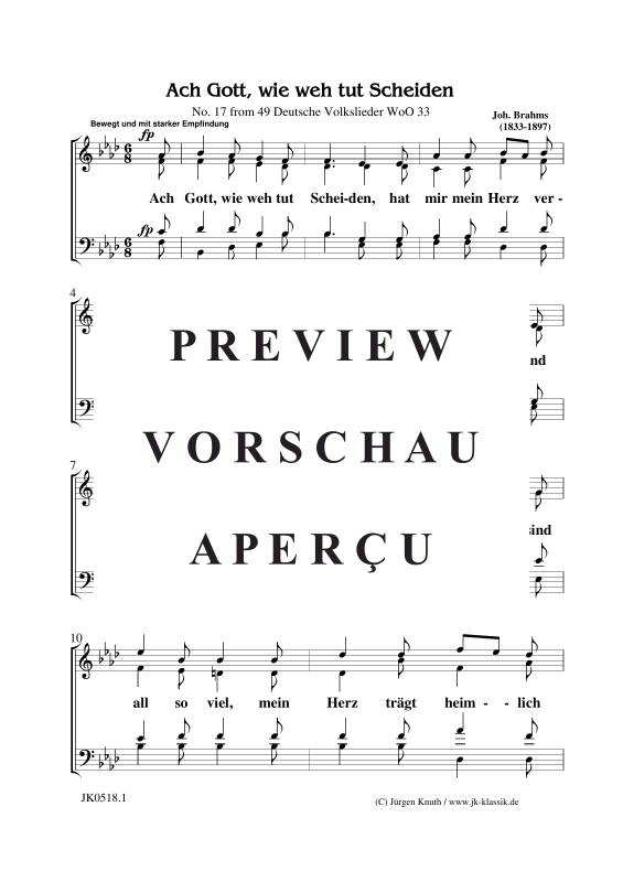 Product gallery: Page 2 of 3 Ach Gott, wie weh tut Scheiden , , (mixed choir)