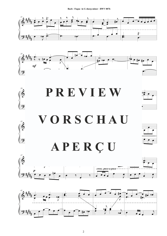Produktgalerie: Seite 3 von 8 Fuge in Gis-Moll BWV 887b, , Klavier Solo