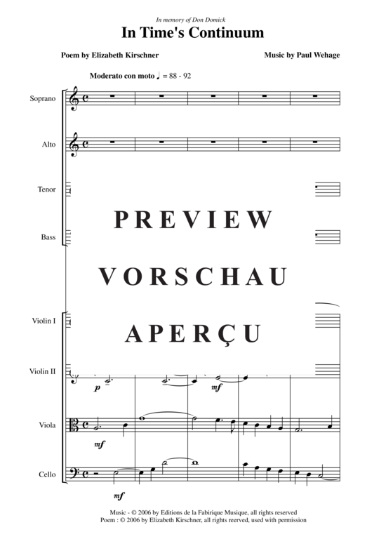 Produktgalerie: Seite 4 von 21 In Time´s Continuum , , (Gemischter Chor + Streicher Quartett)