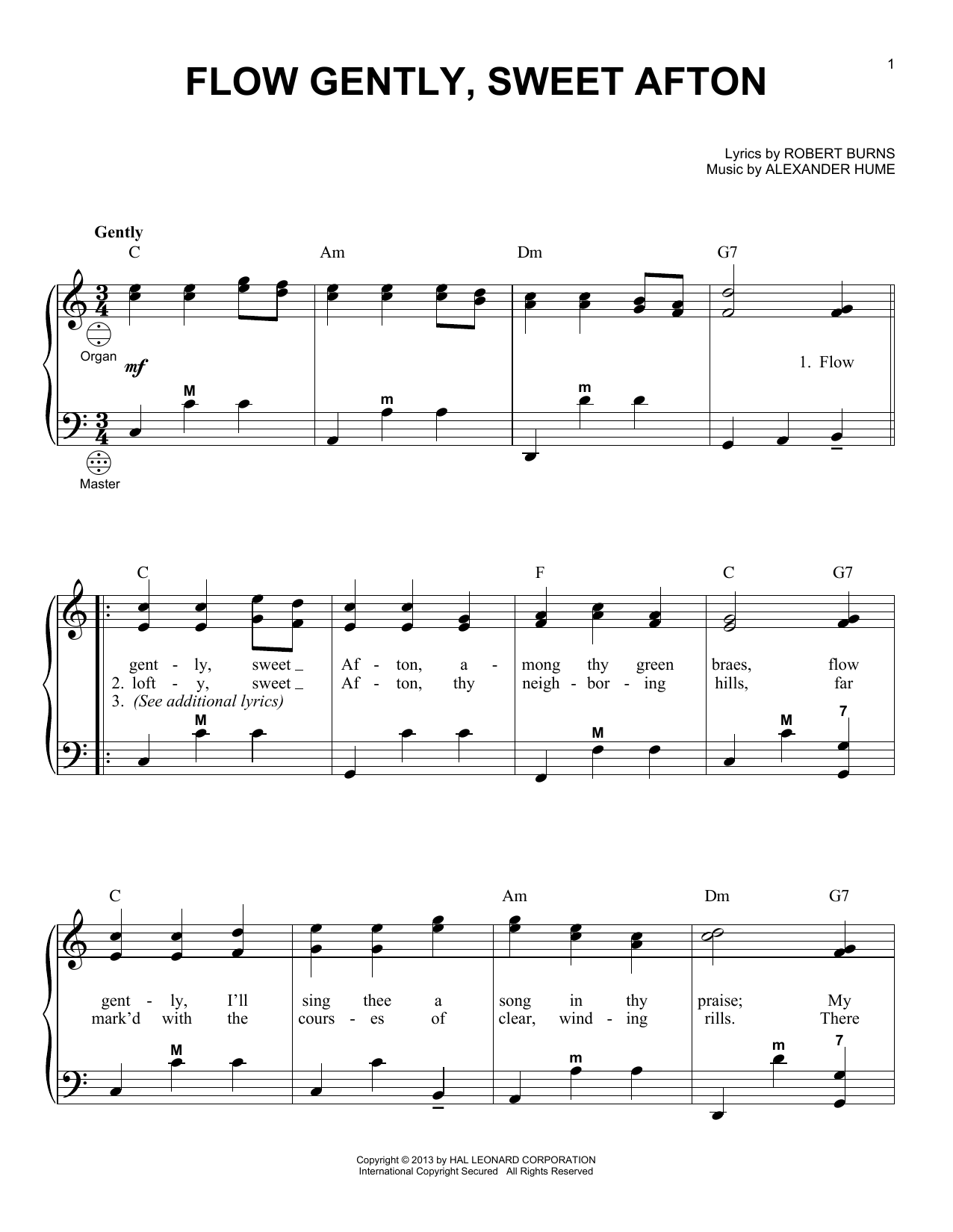 Product gallery: Page 1 of 1 Flow Gently, Sweet Afton (arr. Gary Meisner), Robert Burns