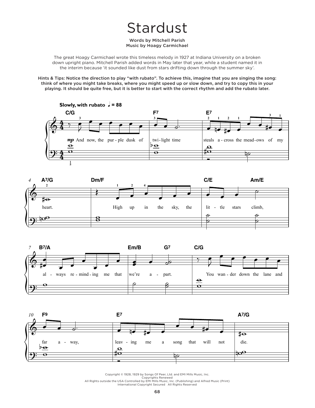Produktgalerie: Seite 1 von 1 Stardust, Hoagy Carmichael, Klavier