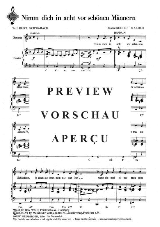 Produktgalerie: Seite 3 von 4 Nimm dich in acht vor schönen Männern , , Klavier und Gesang