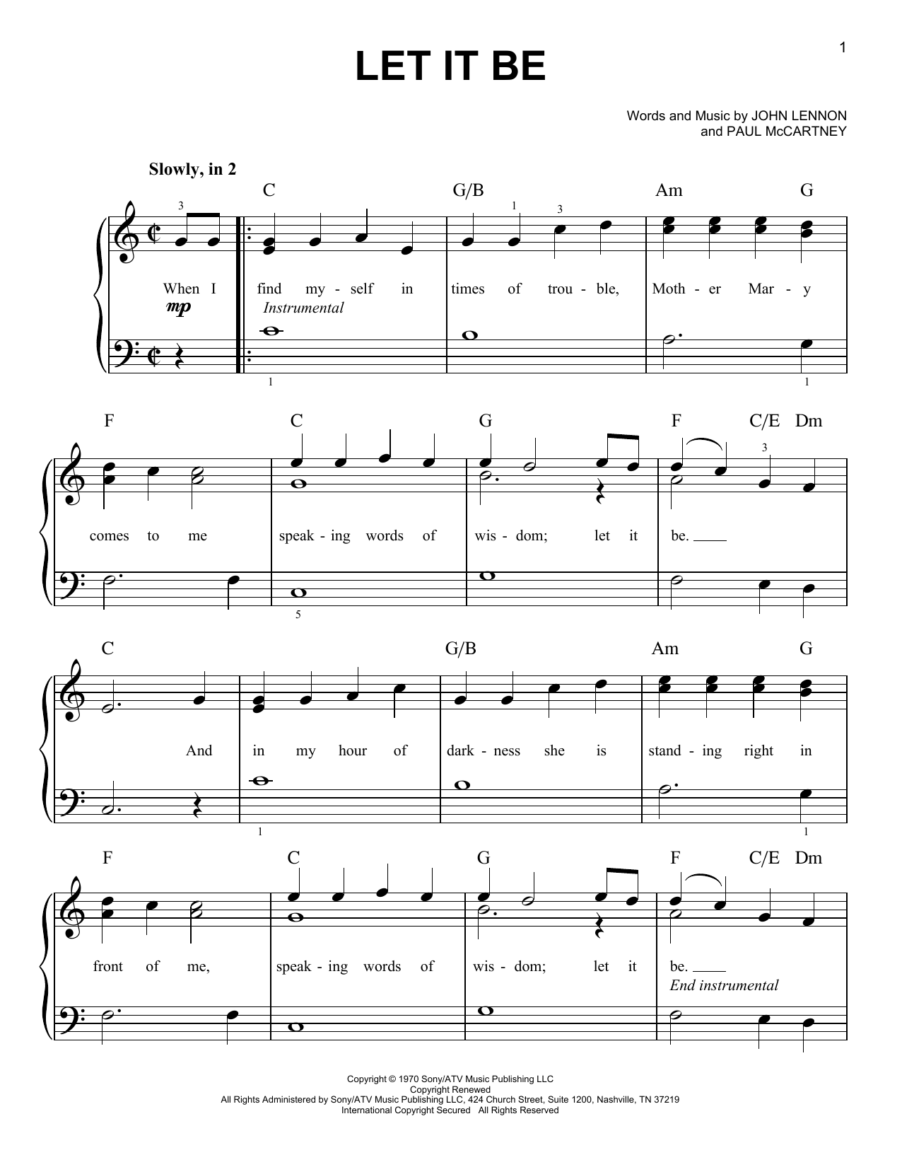 Produktgalerie: Seite 1 von 1 Let It Be, The Beatles, Klavier