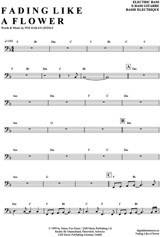 Product picture to: Fading like a flower Roxette