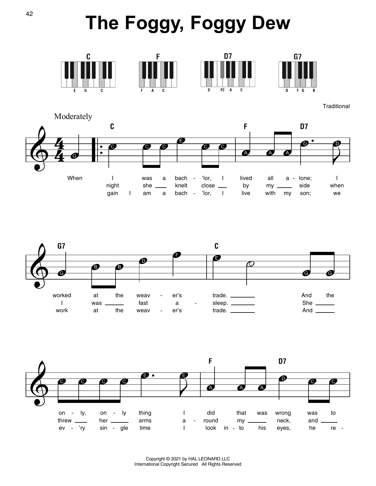Produktgalerie: Seite 1 von 1 The Foggy, Foggy Dew, Traditional, Klavier