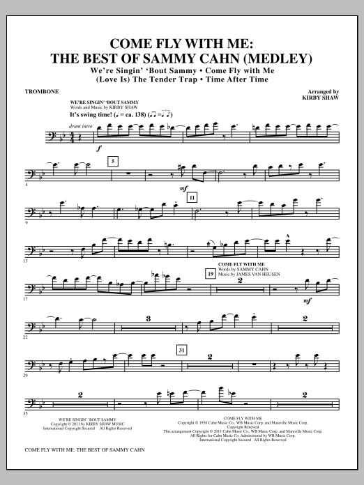 Product picture to: Come Fly With Me: The Best Of Sammy Cahn - Trombone