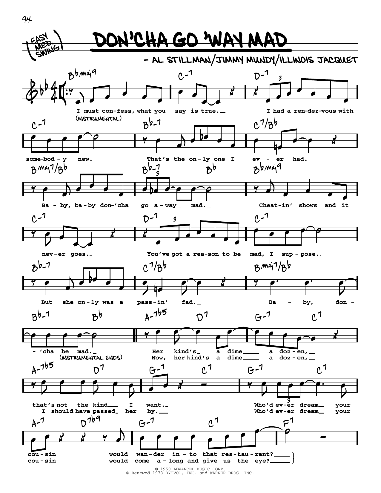 Produktbild zu:  Don'cha Go 'Way Mad (High Voice) - Frank Sinatra