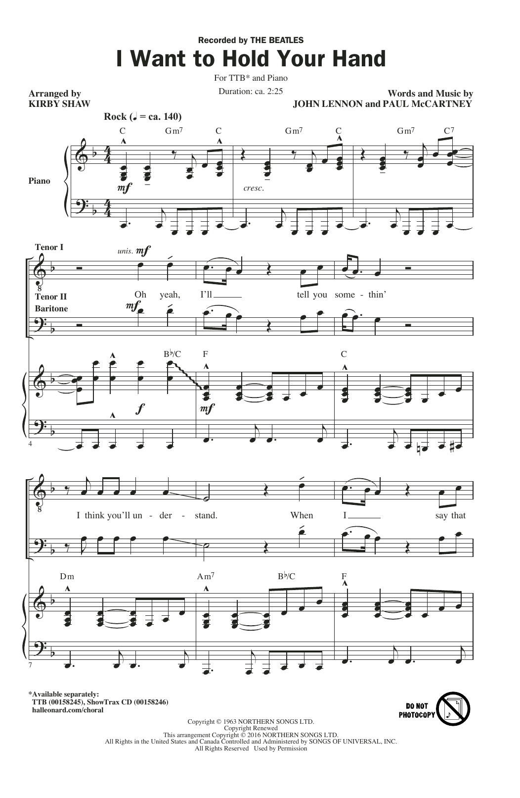 Produktgalerie: Seite 1 von 1 I Want To Hold Your Hand (arr. Kirby Shaw), The Beatles, Chor