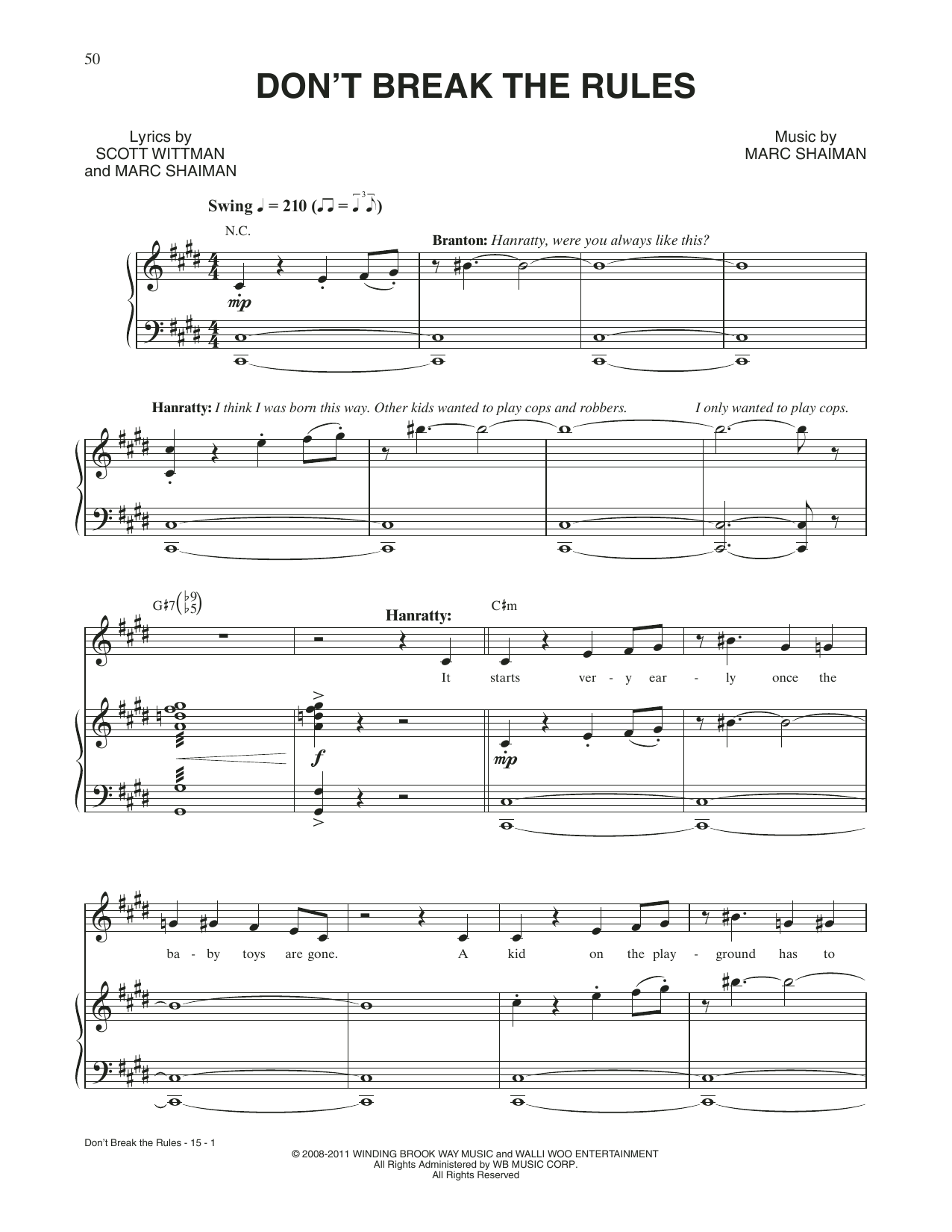 Produktgalerie: Seite 1 von 1 Don't Break The Rules (from Catch Me If You Can), Scott Wittman, Gesang, Klavier