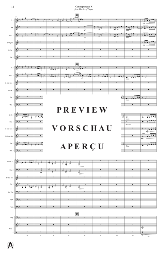 Produktgalerie: Seite 15 von 17 Contrapunctus 10 aus Kunst der Fuge , , (Concert Band)