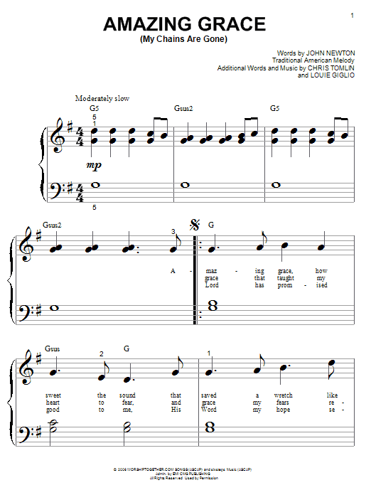 Produktgalerie: Seite 1 von 1 Amazing Grace (My Chains Are Gone), Chris Tomlin, Klavier