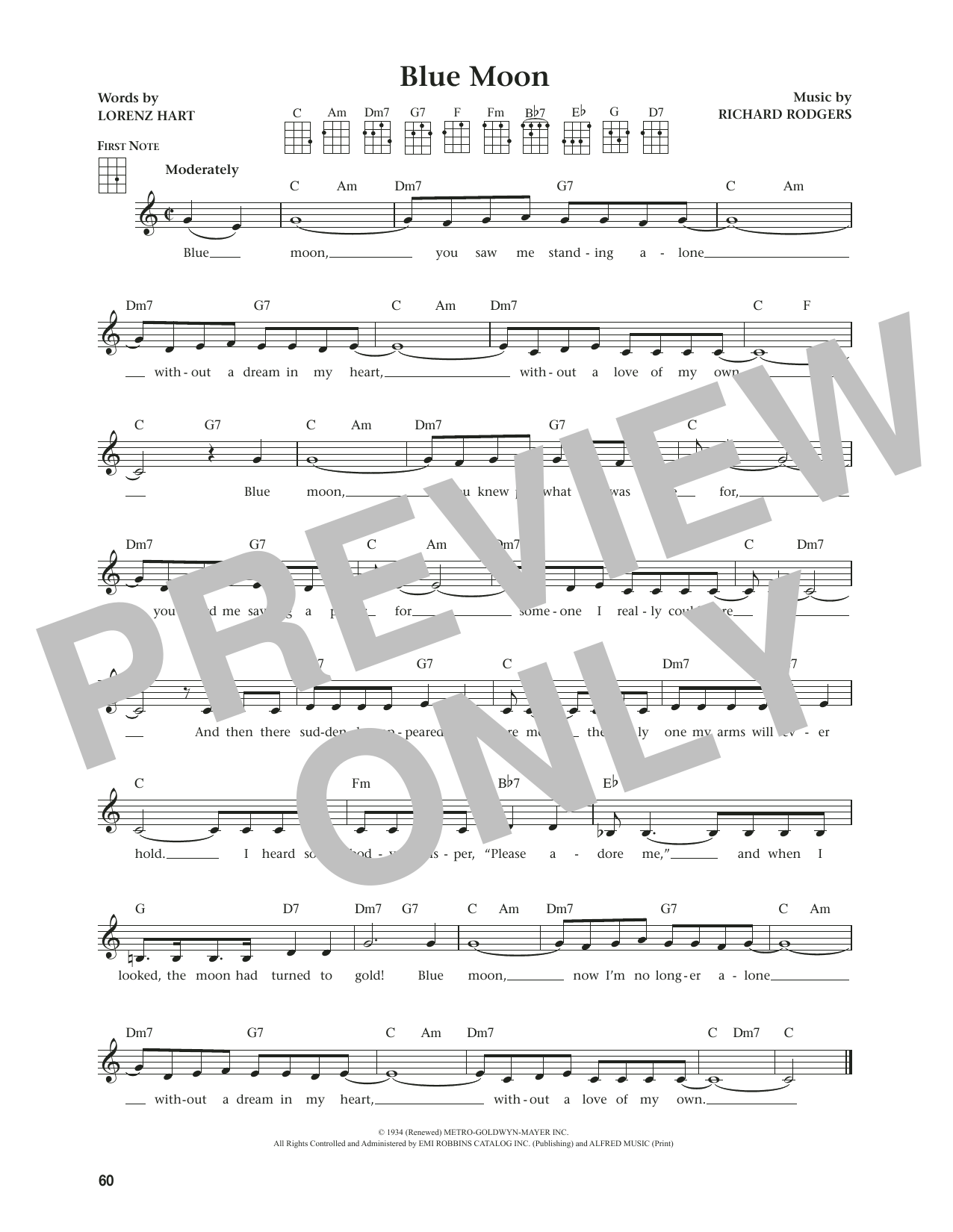 Product gallery: Page 1 of 1 Blue Moon (from The Daily Ukulele) (arr. Jim Beloff), The Marcels