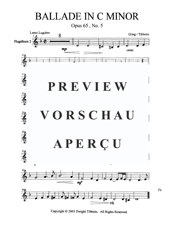 Produktgalerie: Seite 9 von 11 Ballade in C-Moll, , Blechbläser Quintett