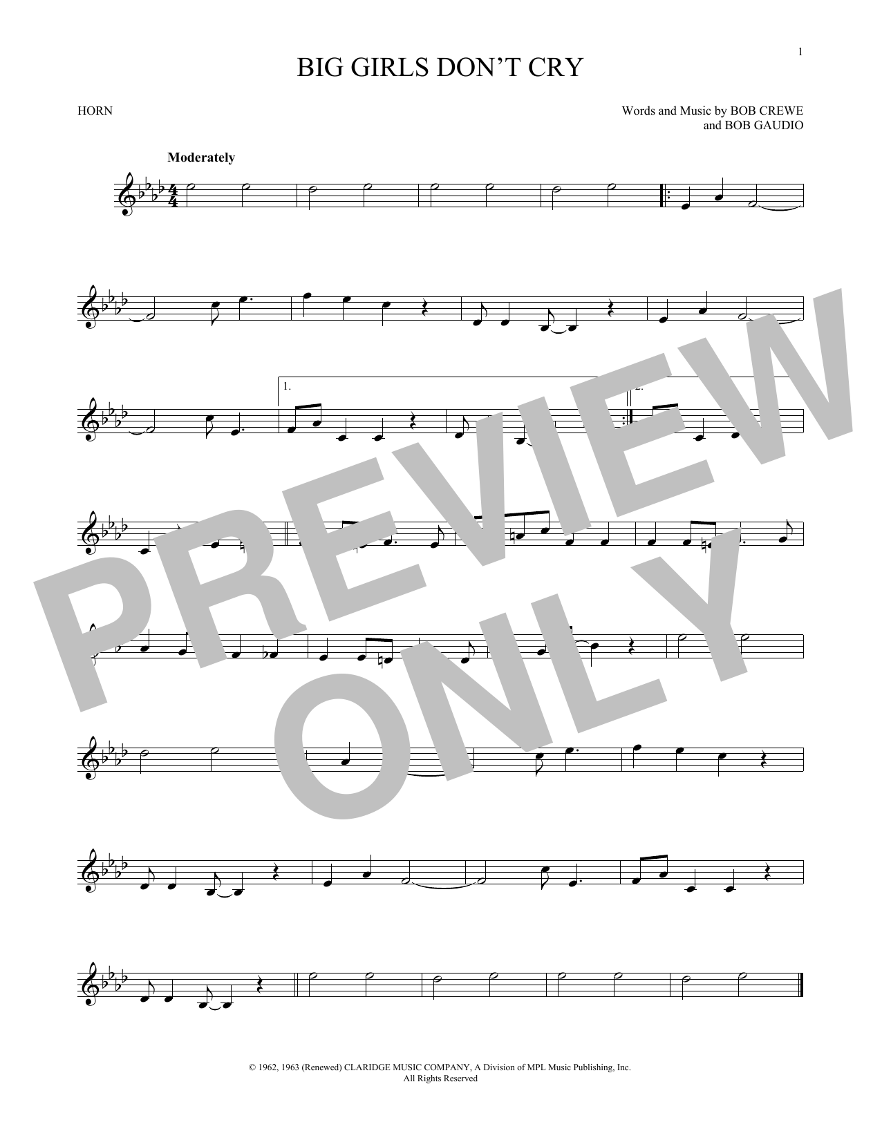 Produktgalerie: Seite 1 von 1 Big Girls Don't Cry, The Four Seasons, Horn