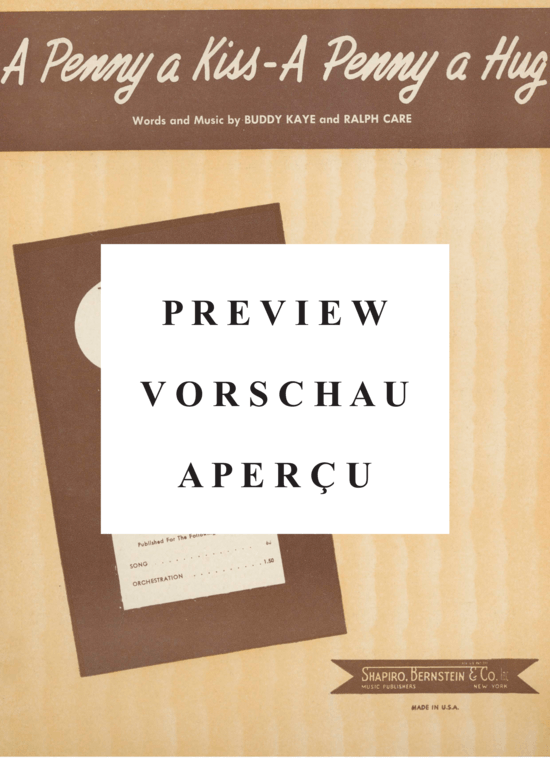 Produktgalerie: Seite 2 von 8 A penny a Kiss, A penny a hug , Shore, Dinah  , Klavier und Gesang