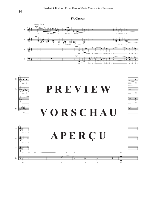 Product gallery: Page 11 of 21 From East to West (A Cantata for Christmas) , ,  (Soli mixed choir + chamber orchestra + piano)