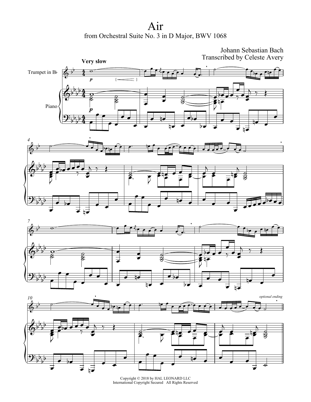 Produktgalerie: Seite 1 von 1 Air (Air On The G String), Johann Sebastian Bach, Horn, Klavier