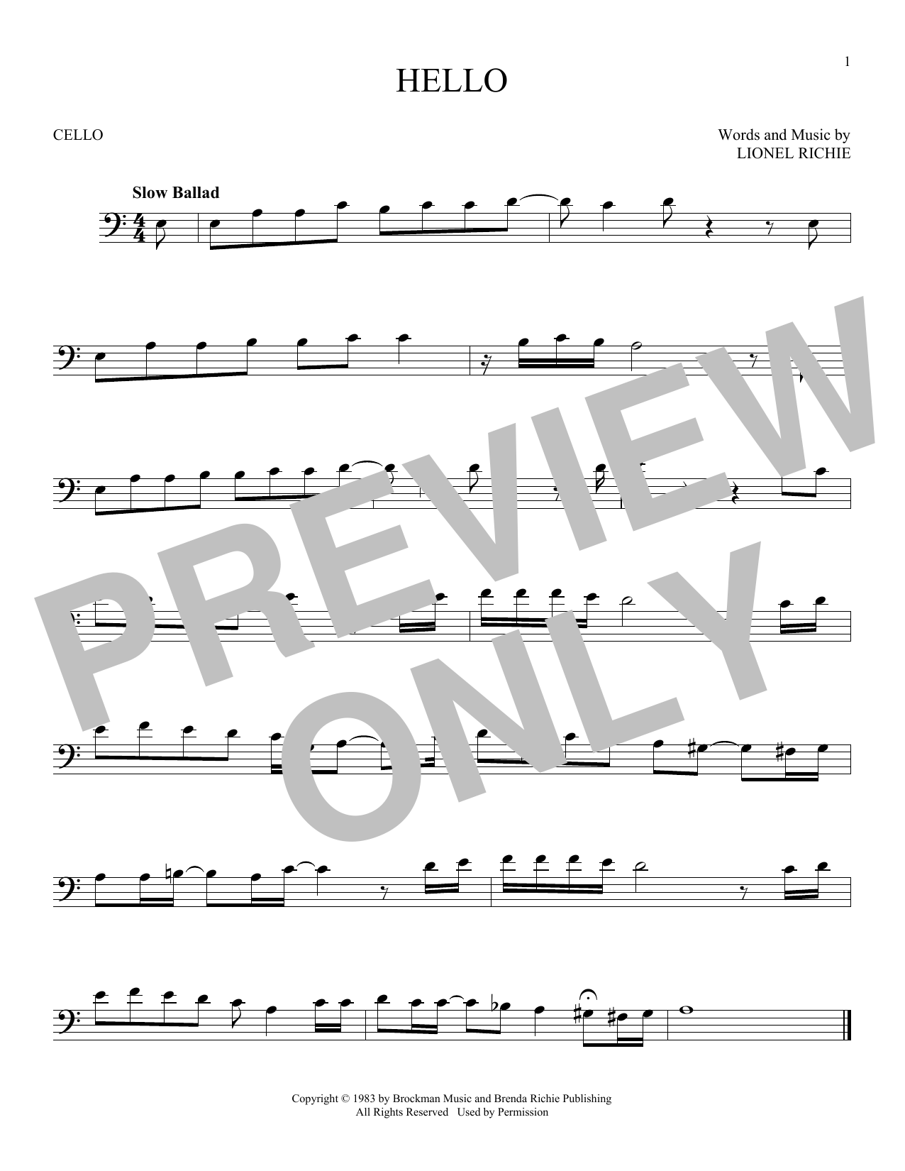 Produktgalerie: Seite 1 von 1 Hello, Lionel Richie, Violoncello