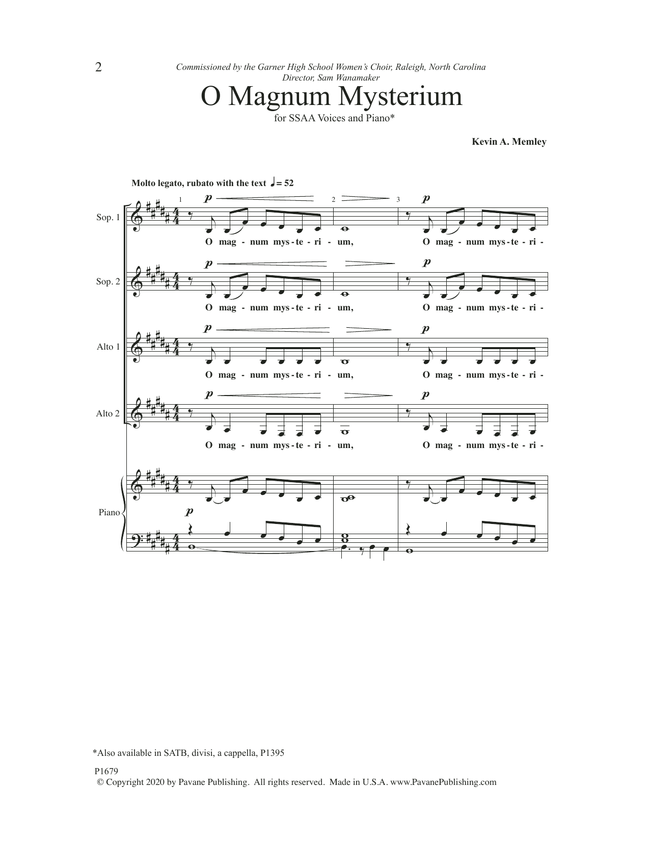 Produktgalerie: Seite 1 von 1 O Magnum Mysterium, Kevin A. Memley, Chor